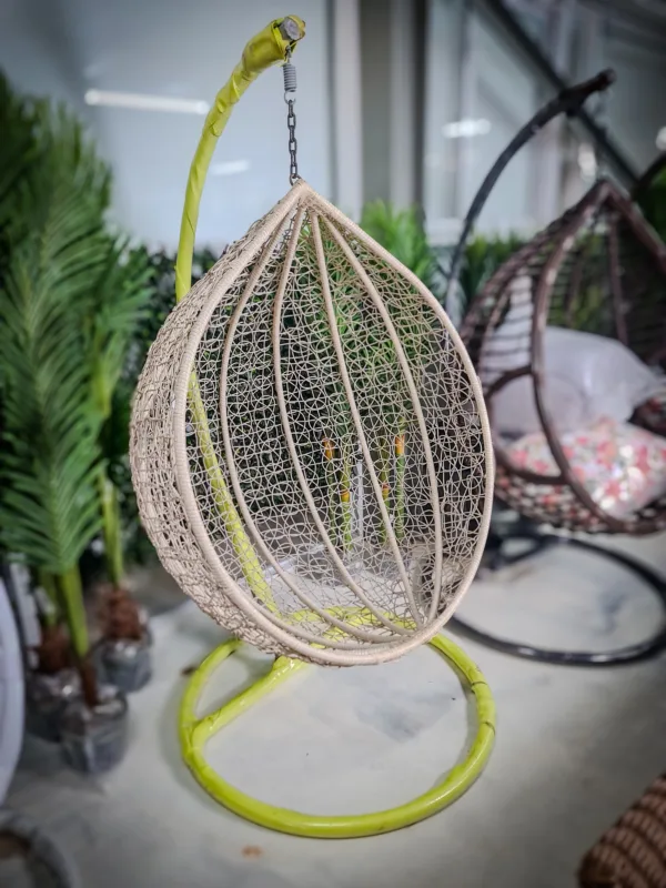 OUTDOOR HANGING EGG CHAIR – RATTAN SWING WITH STAND