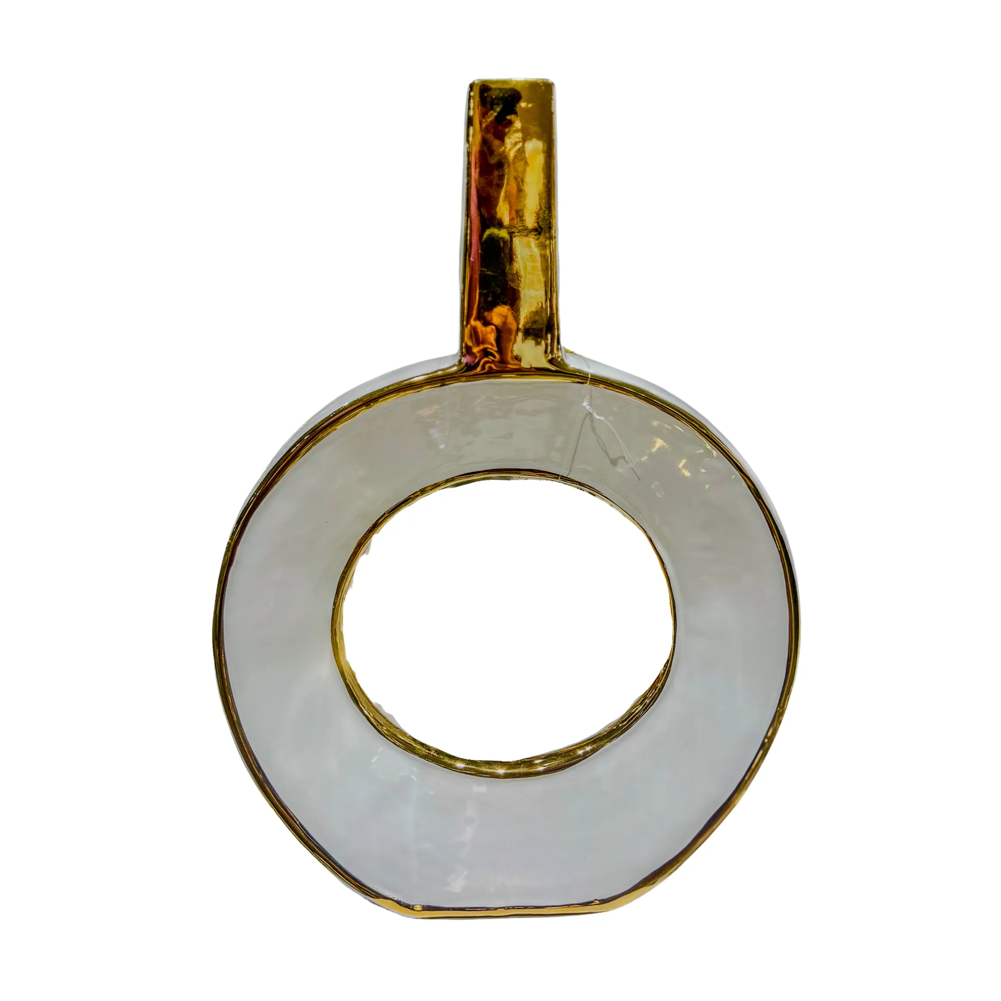 Gold Ceramic Vase Flower Décor