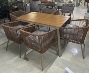 Patio Outdoor Table + Chair 7pcs