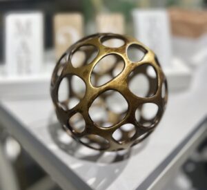Golden Metal Orb Décor