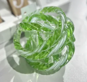Ceramic Glass Twisted Ball décor