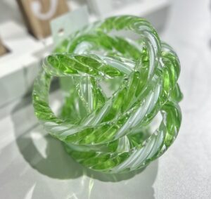 Ceramic Glass Twisted Ball décor
