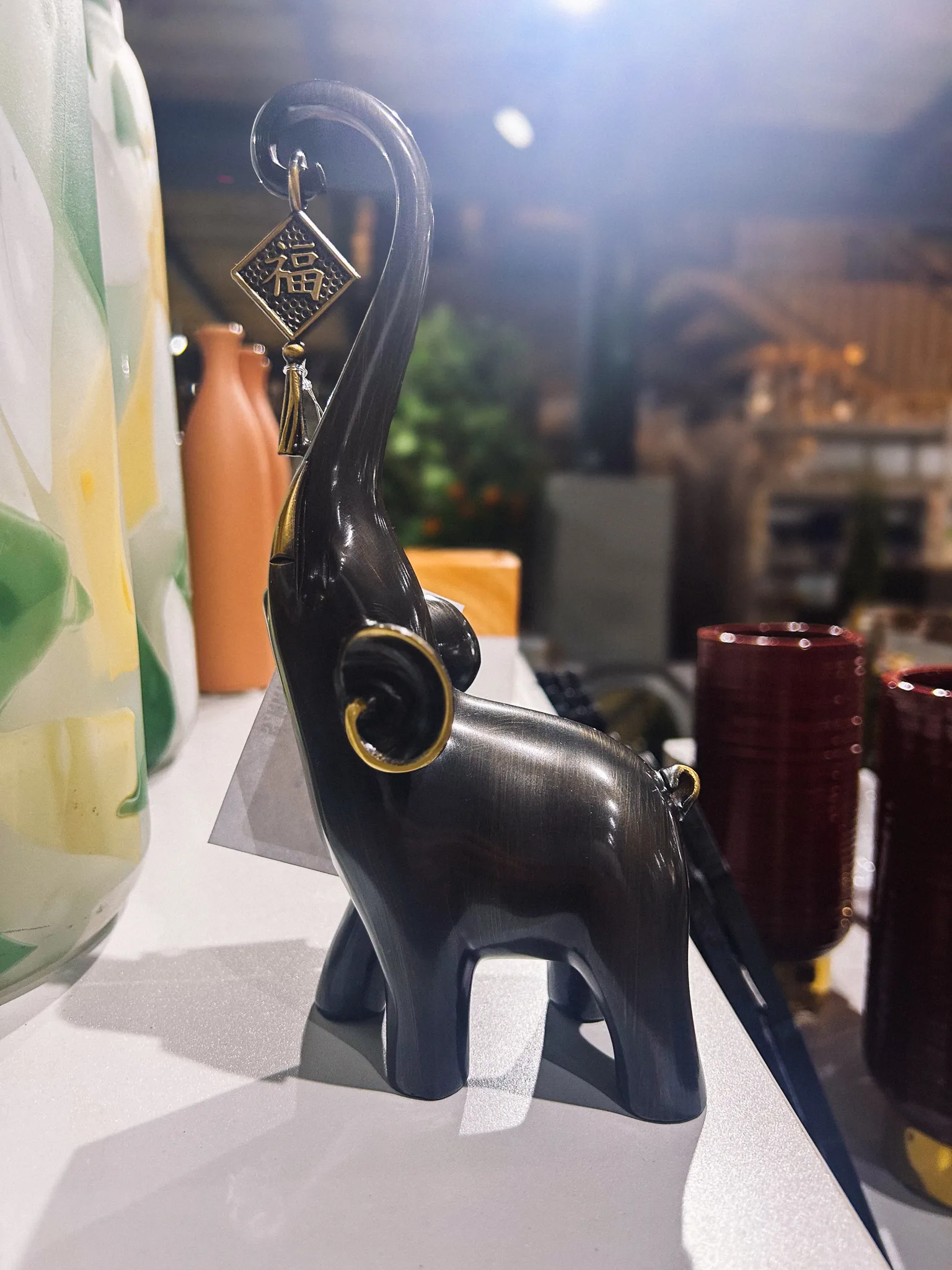 Elephant Metal Glass décor