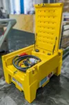 220L portable diesel fuel transfer tank with 12V pump hose and nozzle open