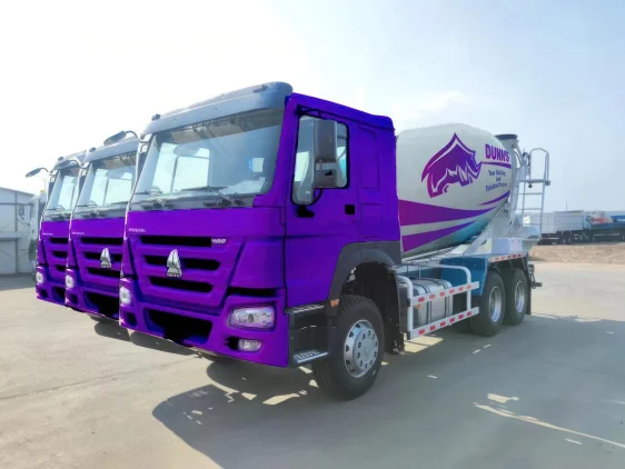a purple and white truck